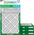 Filterbuy 16x25x2 Air Filter MERV 8 (MPR 700) Dust Defense Replacement (4-Pack), Electrostatic Pleated HVAC AC Furnace Filters, Made in USA (Actual Size: 15.50 x 24.50 x 1.75)