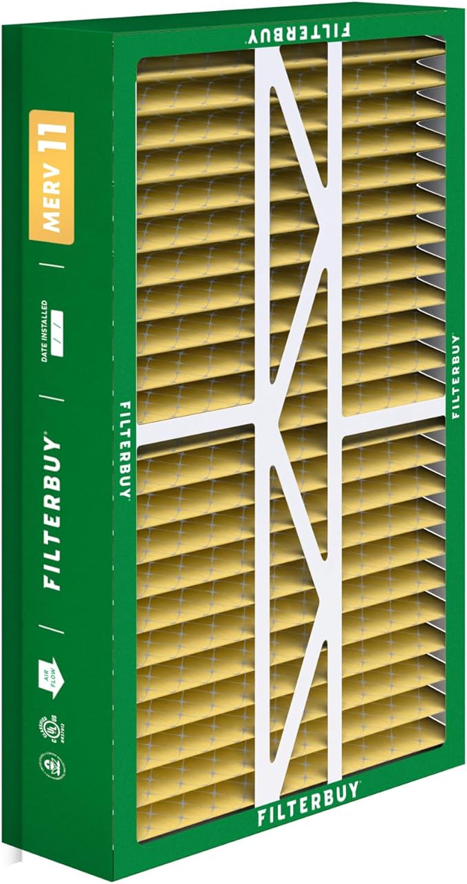 Filterbuy 17.5x27x5 Air Filter MERV 11 Allergen Defense (2-Pack), Pleated HVAC AC Furnace Air Filters Replacement for Trane Perfect Fit & American Standard (Actual Size: 17.13 x 26.13 x 4.97 Inches)