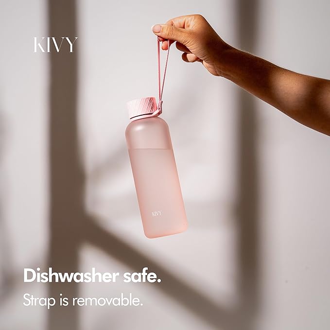 KIVY Slim Water Bottle 22oz [BPA FREE] - Small Drinking Waterbottle - Tritan Bottle Without Straw for School, Sport & Travel - Drinking Bottle Dishwasher Safe-FlexoryFit