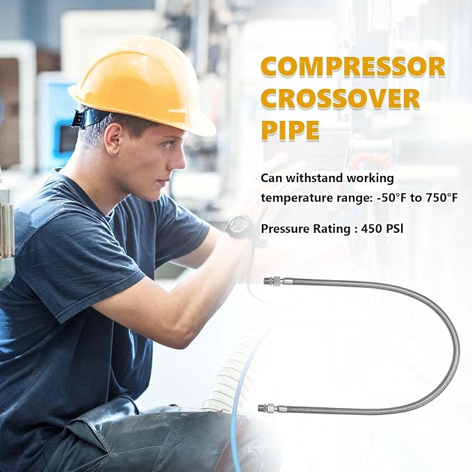 20 Inch 3/4 Inch Industrial Grade Compressor Jumper hose Kit, Air Hose - Image 5