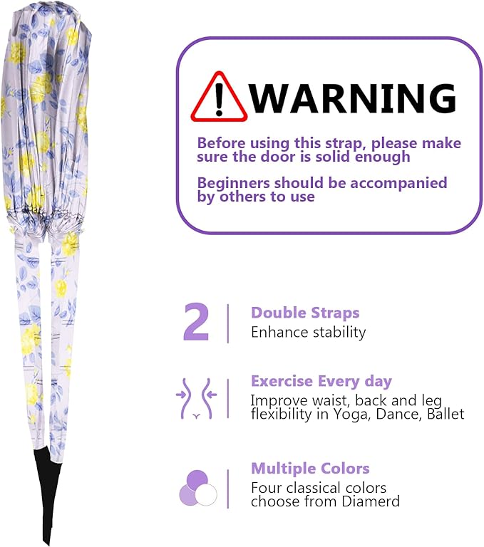 JOFREY Leg Stretcher Strap, Stretching Equipment with Door Anchor Flexibility Trainer Backbend Assist for Dance Aerial Yoga Ballet Leg Stretching Exercise…-FlexoryFit