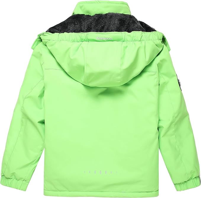 Keevoom Girl's Ski Jacket Winter Warm Thick Snow Coat Windproof Kids Outdoor Hooded Jackets-FlexoryFit