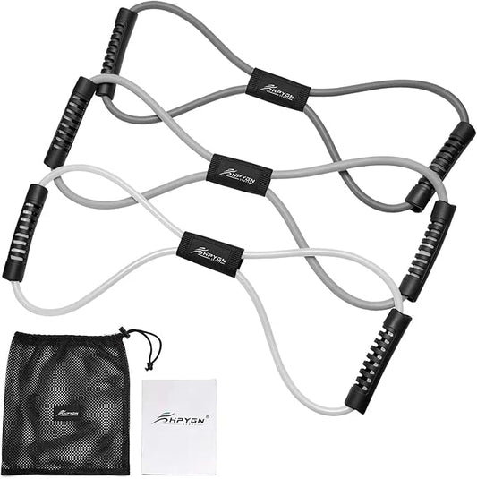 HPYGN Resistance Bands, Figure 8 Exercise Bands for Women Men, 8 Shaped Resistance Bands for Arms, Chest Expander, Yoga Gym Fitness Pulling Rope 8 Word Elastic for Exercise Muscle Training Tubing-FlexoryFit