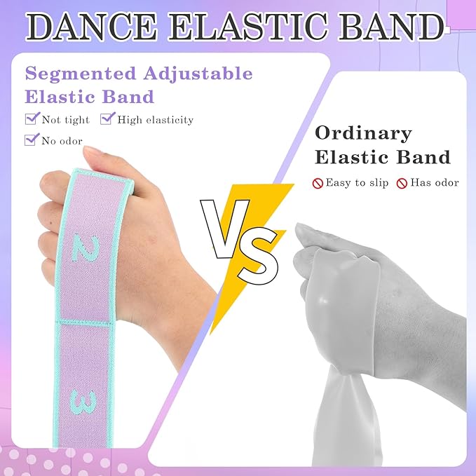 Stretch Strap for Kids Elastic Gymnastics Stretching Ballet Dance Band with 8 Loops Adjustable Exercise Training Resistance Strap for Children Stuff Pilates Latin Yoga Equipment-FlexoryFit