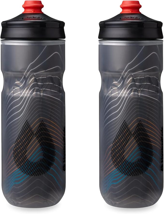 HydraPak Polar Surge Insulated Bike Water Bottle 2-Pack (20oz or 24oz) - High Flow, Fits Most Bike Cages, For Cycling & Sports-FlexoryFit