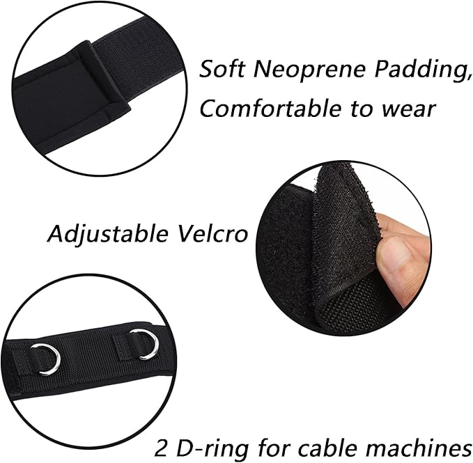 2Pcs Fitness Thigh Straps Soft Neoprene Padded Fitness Leg Exercise Attachment Adjustable Thigh Resistance Belt for Machines Gym Workout Speed Exercise Taekwondo Football Running-FlexoryFit