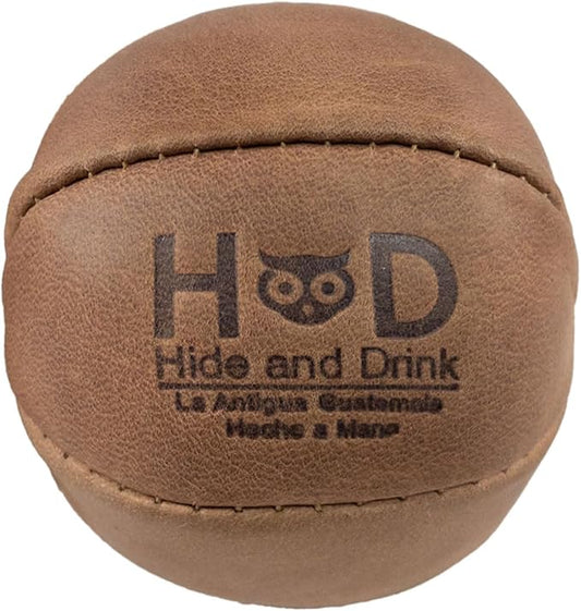 Hide & Drink, Stress Ball, Relieve Fidgeting and Anxiety, Exercise Hand, Squishy Tension Accessory, Great for The Office, Classic Style, Full Grain Leather, Handmade, Single Malt Mahogany-FlexoryFit
