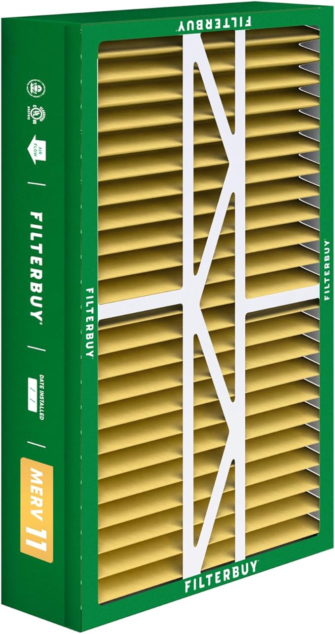 Filterbuy 17.5x27x5 Air Filter MERV 11 Allergen Defense (2-Pack), Pleated HVAC AC Furnace Air Filters Replacement for Trane Perfect Fit & American Standard (Actual Size: 17.13 x 26.13 x 4.97 Inches)