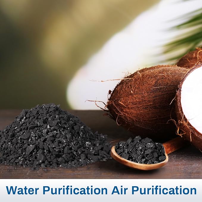 Timgle 30 Lbs Bulk Water Air Filter Activated Charcoal Coconut Hull Granular Activated Carbon 10-18 Mesh Water Distiller Charcoal Filters Media for Filtration
