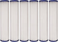 Tier1 30 Micron 10 Inch x 2.5 Inch | 6-Pack Pleated Polyester Whole House Sediment Water Filter Replacement Cartridge | Compatible with Pentek R30, Hydronix SPC-25-1030, Home Water Filter