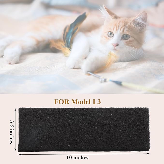 6 Pack Carbon Filters Compatible with Model LR 3, Thickened Cat Litter Box Filters Replacement to Absorb Odors from Pets, Keep Your Home Clean and Fresh