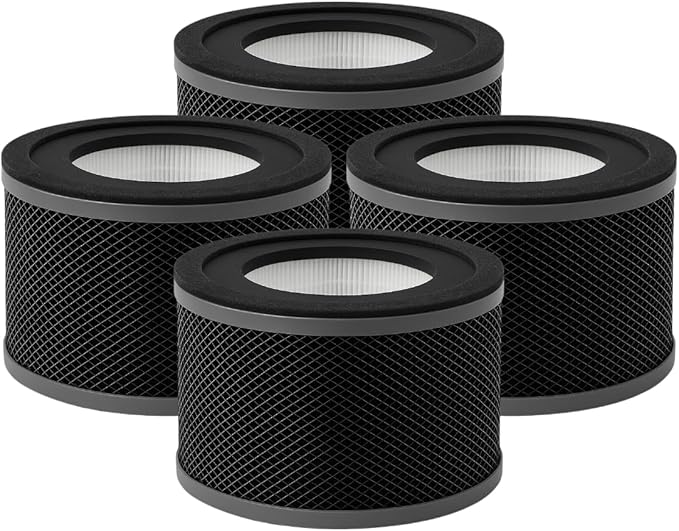 Nispira True HEPA Replacement Filter for Air Purifier, Compatible with Tao Tronics TT-AP001, 4 Packs