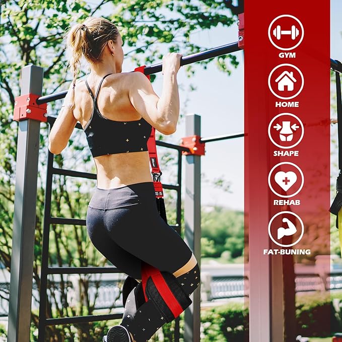 Pull Up Assistance Bands, Adjustable Heavy Duty Resistance Band for Pull Up, 3 Pull Up Bands, Comfortable Fabric Feet/Knee Rest, Assistance Bands for Pull-Up, Home Fitness, Body Stretching-FlexoryFit