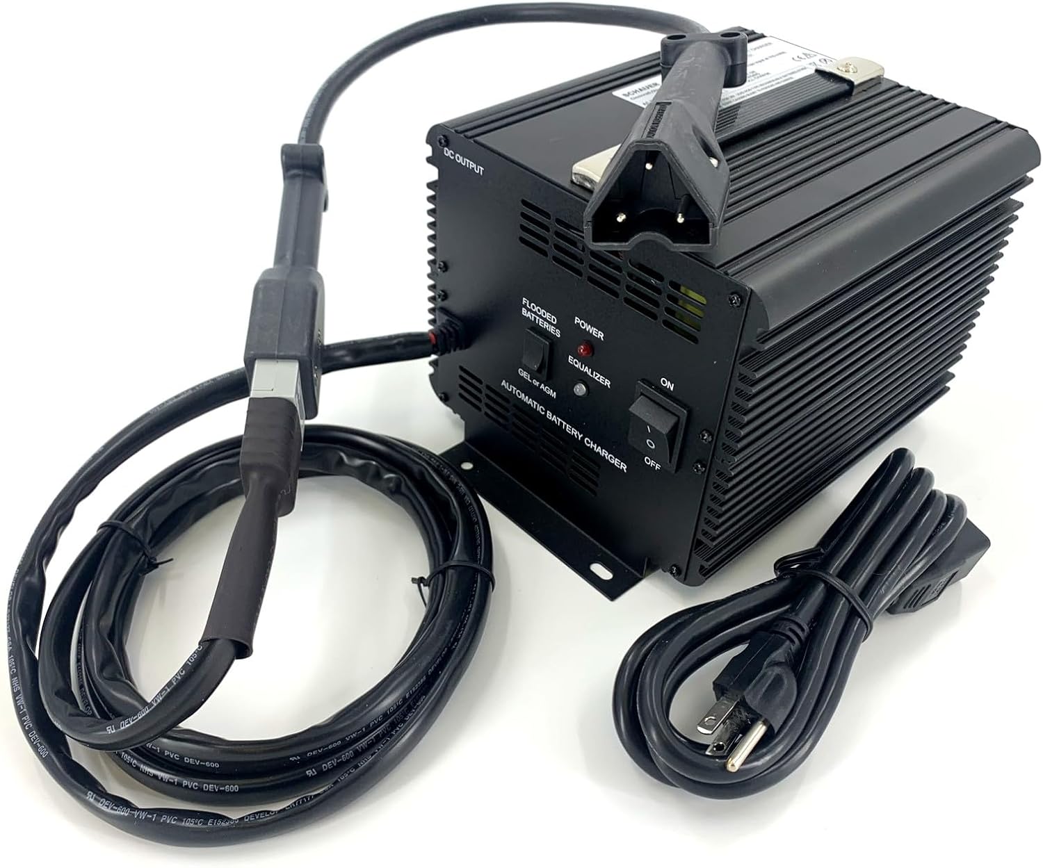 48 Volt Charger with Triangular 3-Pin RXV Connector for EZ-GO Freedom Golf Carts (JAC1548H-EZGO-RXV)