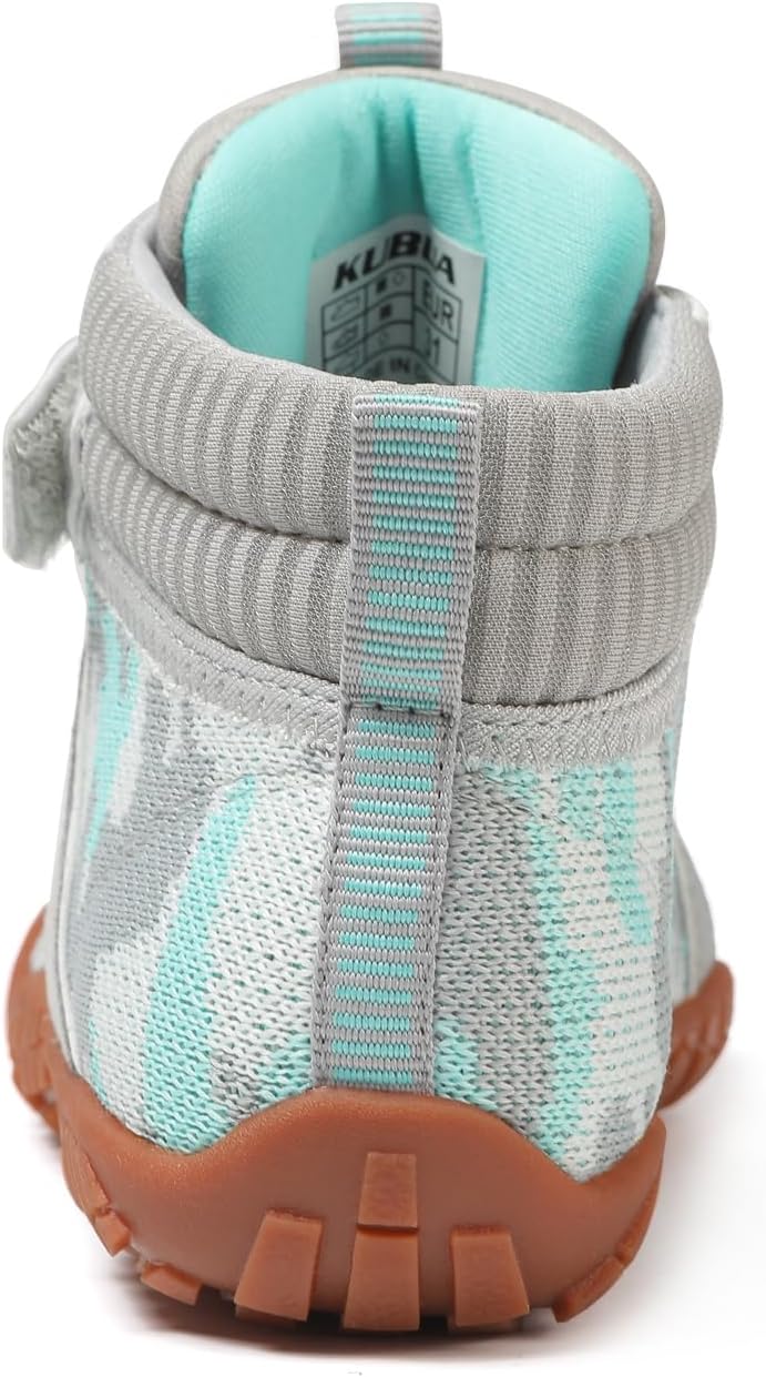 KUBUA Kids High Top Barefoot Shoes Boys Girls Minimalist Sneakers Lightweight Comfort Zero Drop Shoes Toddler Little Big Kid