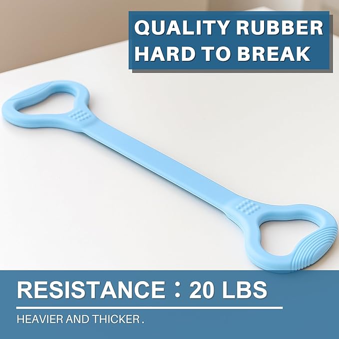 LEZER Figure 8 Resistance Band, Fitness Elastic Rope, Execrise Workout for Arm, Back, Chest and Shoulder, Yoga, Pilates, Stretching, Physical Therapy Equipment-FlexoryFit