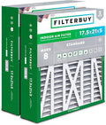 Filterbuy 17.5x21x5 Air Filter MERV 8 Dust Defense (2-Pack), Pleated HVAC AC Furnace Air Filters Replacement for Rheem, Ruud, and Protech (Actual Size: 17.13 x 20.63 x 4.38 Inches)