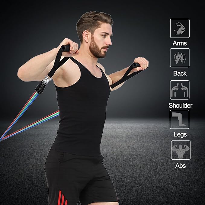 Resistance Bands,Exercise Bands,Resistance Bands for Working Out with Handles for Men and Women,Workout Bands with Door Anchor and Ankle,Strength Training Home Gym Equipment-FlexoryFit