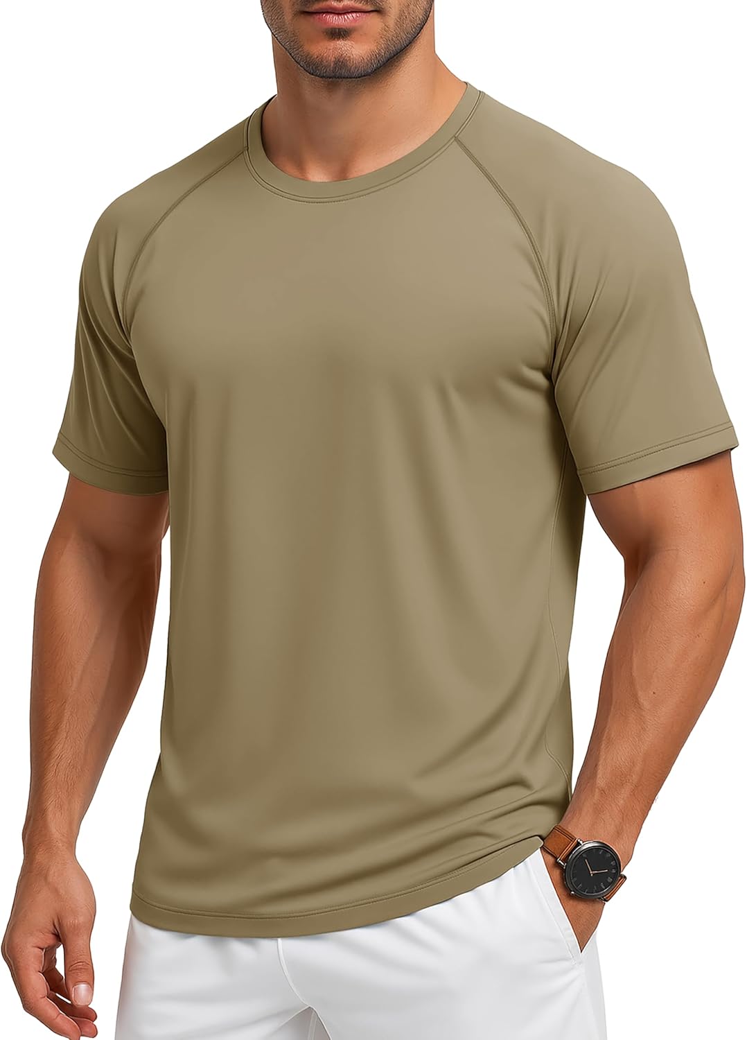 MAGCOMSEN Men's Short Sleeve UPF 50+ Sun Protection Shirts Quick Dry Athletic T-Shirt Hiking Running Swimming Rash Guard