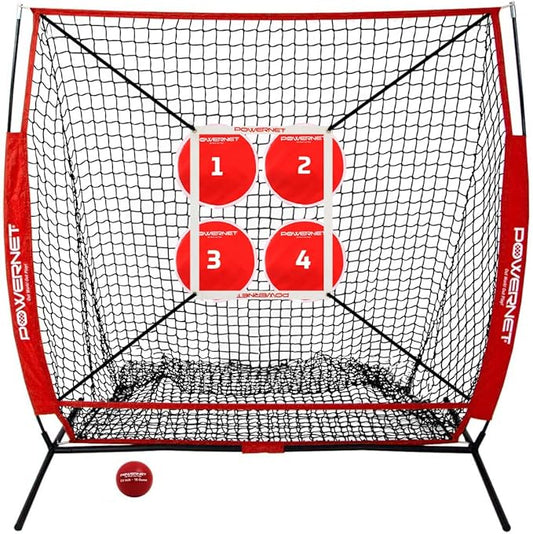 PowerNet Pitching Bundle, Baseball Net with Pitch Perfect Targets & Strike Zone Attachment, Weighted Ball, Softball Baseball Training Equipment to Increase Pitching Accuracy, 3 Net Sizes