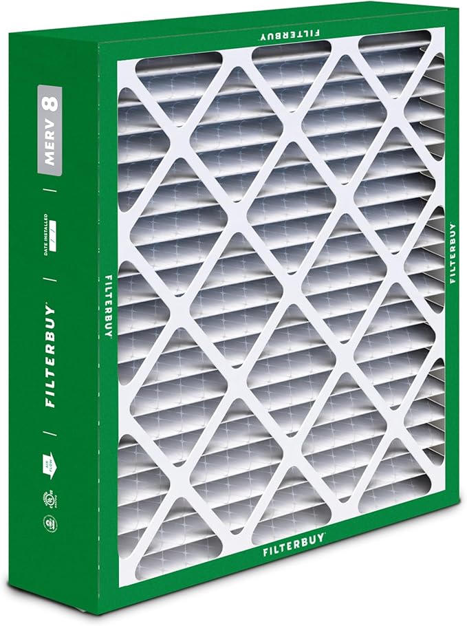 Filterbuy 20x25x6 Air Filter MERV 8 (MPR 700) Dust Defense (4-Pack), Pleated HVAC AC Furnace Filters for Aprilaire Space-Gard 201/2200 / 2250 & Lennox (Actual Size: 19.75 x 24.25 x 6.00)