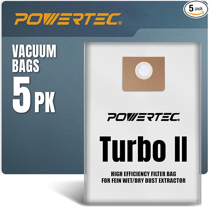 POWERTEC Fleece Filter Bag 5 Pack by POWERTEC