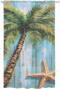 Sheer Curtains 84 Inches Long, Coastal Beach Tree Semi Sheer Curtains Light by Unknown