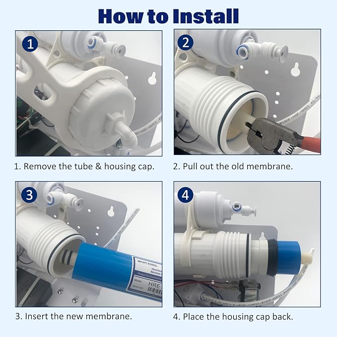 75 GPD RO Membrane Filter Replacement, Reverse Osmosis Membranes, Compatible for iSpring RCC7 / RCC7AK / RCC7P / RCC7P-AK / RCC7D / RCC7U, APEC ROES-UV75-SS/ROES-UV75 / ROES-PH75 (2 Pack)