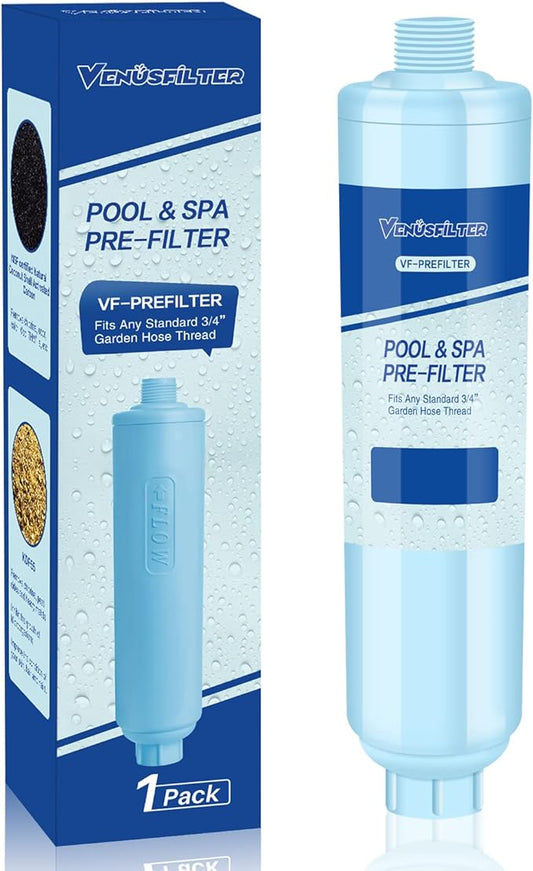 Garden Hose Filter for Filling Hot Tub, Pool, Spa, Greatly Reduces Sediment, Chlorine, Heavy Metals and Odors, Standard 3/4" Garden Hose Thread (1 pack)