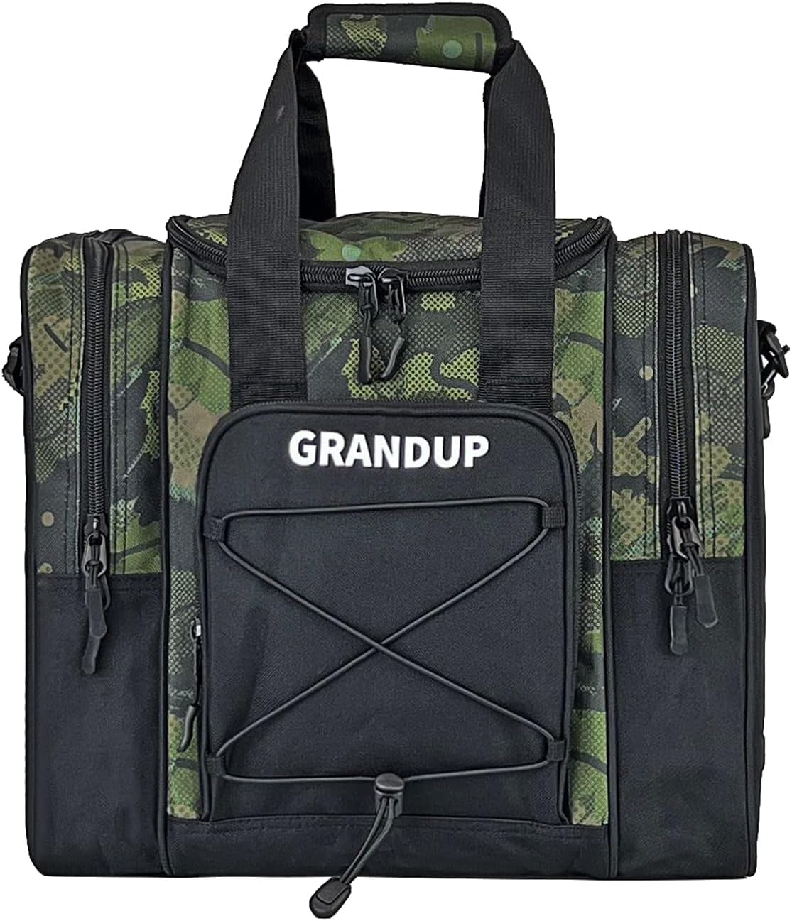 GRANDUP Bowling Ball Bag for Single Ball - Black Bowling accessories Ball Tote Bag Bowling Bag with Padded Ball Holder - Fits Bowling Shoes Up to Mens Size 14