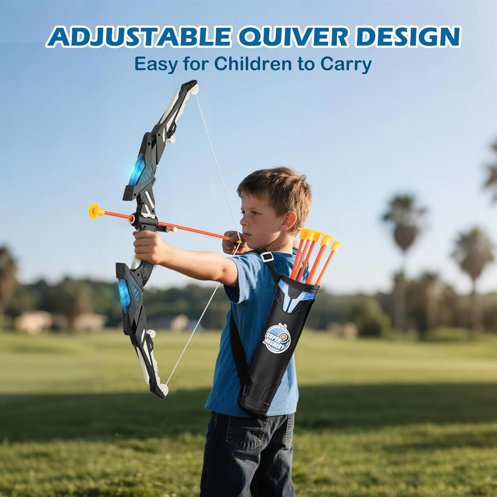 LED Standing Target Archery Set with Bow & Arrows for Kids 4-12 Years Old, Outdoor Sports Toy Gift for Boys & Girls