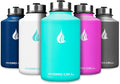 HYDRO CELL Stainless Steel Insulated Water Bottle with Straw - For Cold & Hot Drinks - Metal Vacuum Flask with Screw Cap and Modern Leakproof Sport Thermos for Adults (Teal 64oz)