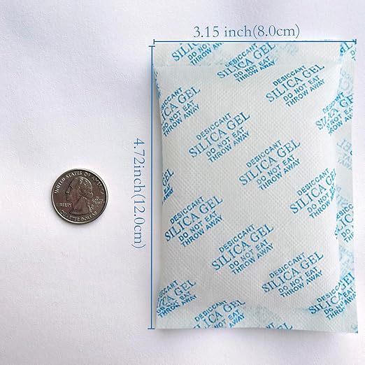 50 Gram [10 Packs] Silica Gel Packets-Desiccant Packs for Moisture Control-Damp Rid Moisture Absorber Food Grade-Desiccant Packs for Storage