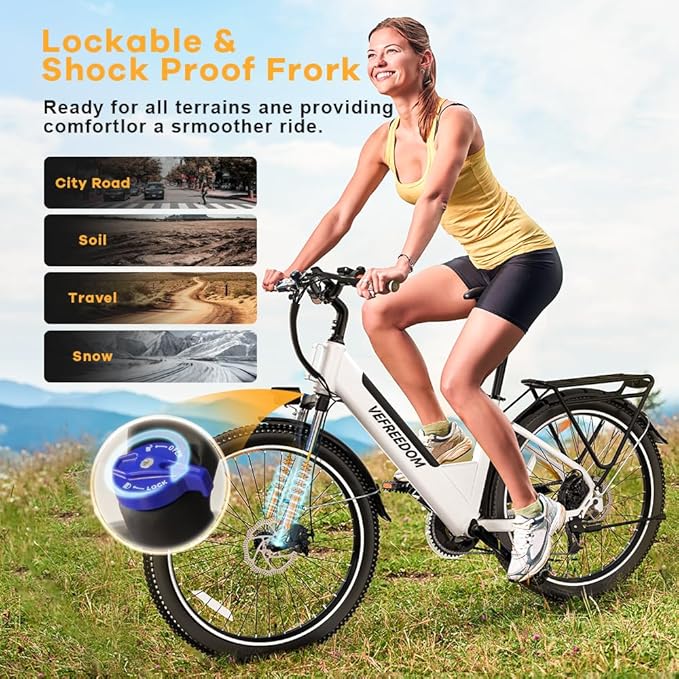 𝟏𝟎𝟎𝟎𝐖 Peak Electric Bike for Adults,up 𝟖𝟎 Miles Removable Battery Ebike, 26" UL Certified Electric Mountain E Bike,Adult Electric Bicycles for Commute Beach Snow