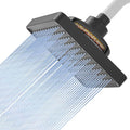 Hoimpro Filtered Shower Head High Pressure Rain Shower Head Filter for Hard Water, Adjustable Replacement Remove Chlorine and Harmful Substances (Matte Black, 6 Inch Square)