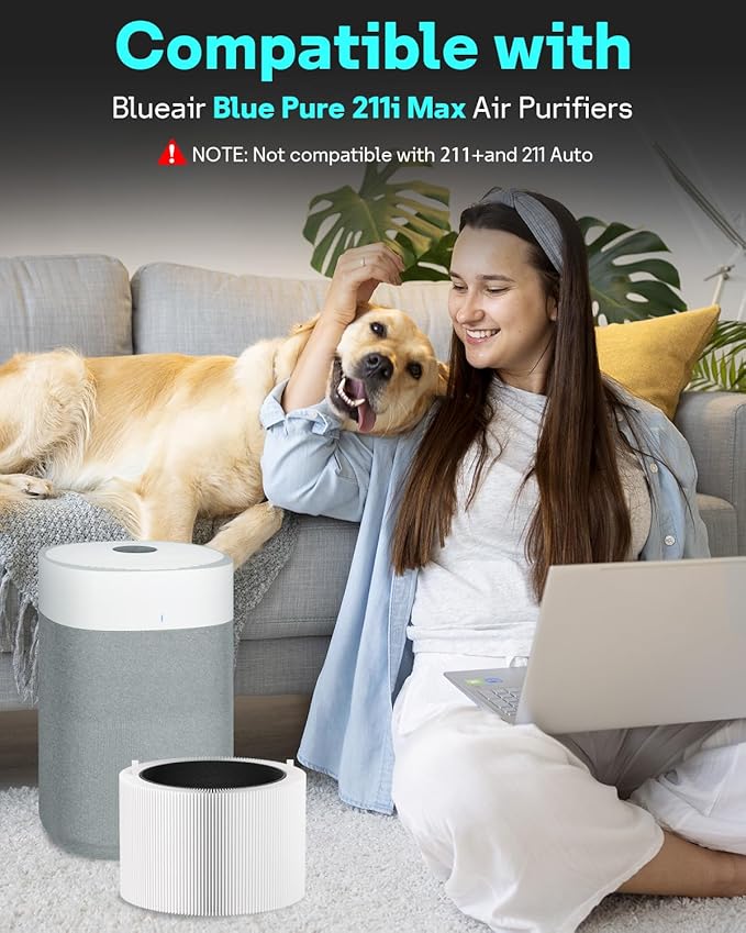 Leemone 2 Pack Blue Pure 211i Max SmokeBlock Filter Replacement Compatible with Blue Pure 211i Max Air Purifier, Compare to Part #F2MAX