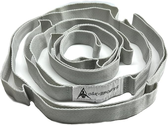 Stretching Strap Yoga Strap with Loops, Stretch Straps for Physical Therapy, Non-Elastic Exercise Strap for Pilates, Dance and Gymnastics with Workout Guide-FlexoryFit