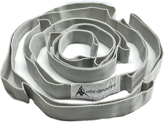 Stretching Strap Yoga Strap with Loops, Stretch Straps for Physical Therapy, Non-Elastic Exercise Strap for Pilates, Dance and Gymnastics with Workout Guide-FlexoryFit