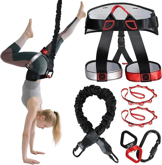 Heavy Duty Bungee Fitness Set – Professional 4D Bungee Resistance Band for Home Gym, Yoga & Air Dance – Adjustable Harness with 360° Rotational Device,Includes Workout Guide-FlexoryFit