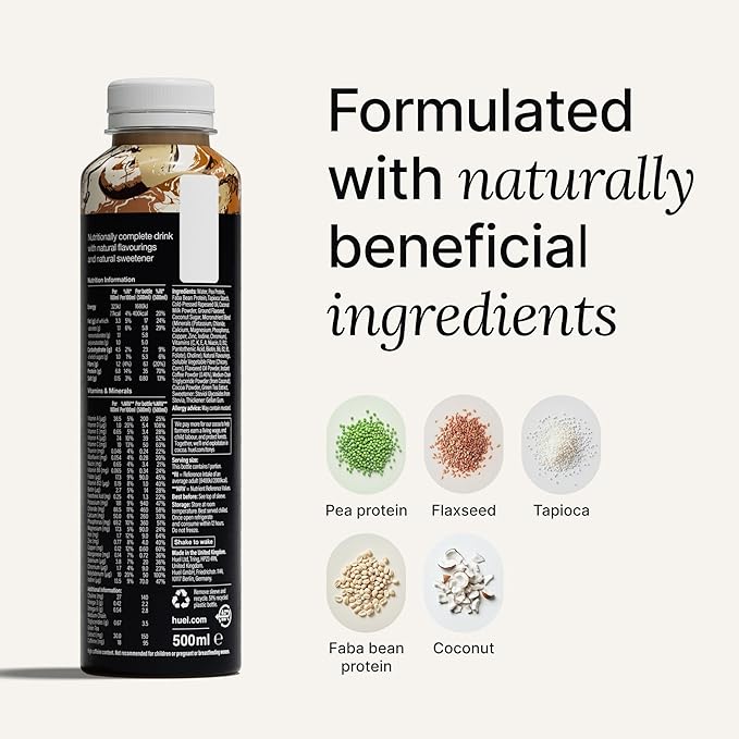Huel Black Edition Ready-to-Drink | Iced Coffee Meal Replacement Shake | 35g High Protein Drink | 27 Vitamins & Minerals, Vegan, Gluten Free | Plant Based | High Fiber, Low Sugar | 16.9 Fl Oz, 12 Pack-FlexoryFit