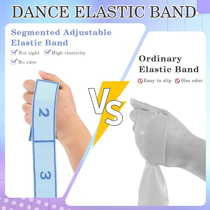 Stretch Strap for Kids Elastic Gymnastics Stretching Ballet Dance Band with 8 Loops Adjustable Exercise Training Resistance Strap for Children Stuff Pilates Latin Yoga Equipment-FlexoryFit