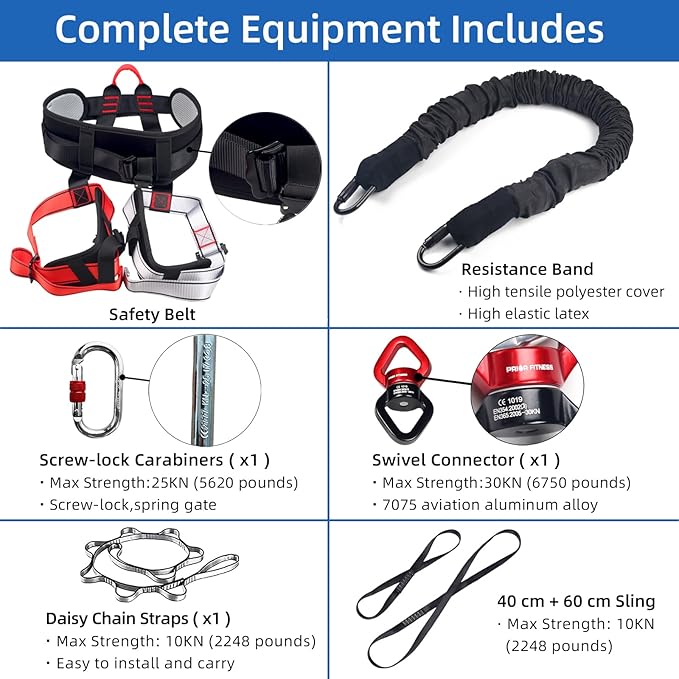 PRIOR FITNESS Bungee Fitness Equipment Set Casual Latex Cord Resistance Bands Dance Rope Exercise at Home Gym Suspension Trainer Professional Training Equipment-FlexoryFit