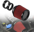 RULLINE 76mm 89mm 102mm Air Filter 3" 3.5" 4" Cold Air Intake Universal Clamp-On Air Filter Three Different Size High Flow Round Tapered Cone Cool Cleaner Red