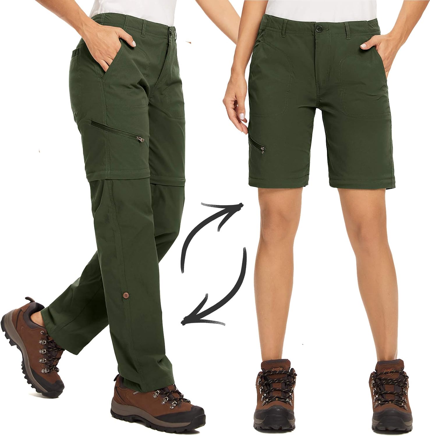 Women's Hiking Pants Convertible Zip Off Lightweight Quick Dry Outdoor Travel Camping Safari fising Pants