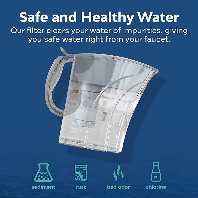 AMI Water Pitcher with Filter for Tap Water, Filtered Water Dispenser