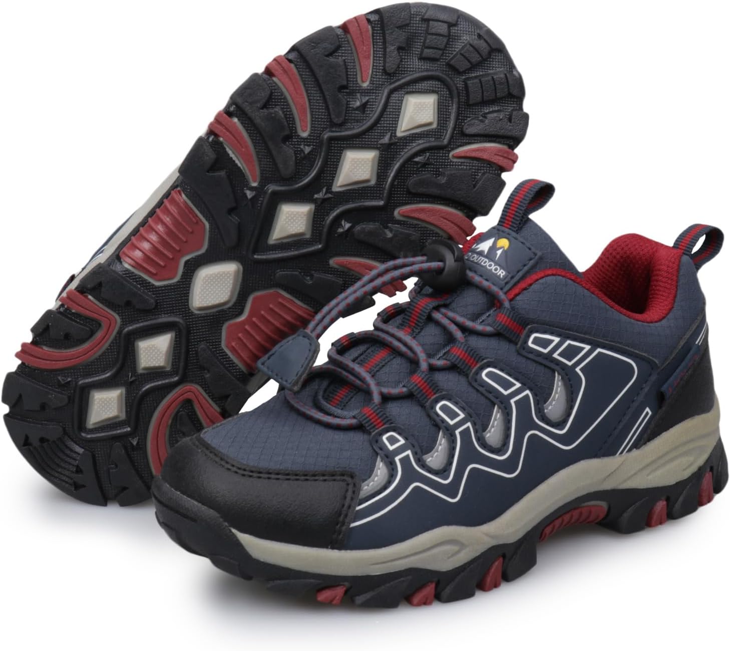 Boys Girls Hiking Trail Shoes Waterproof Slip Resistant Outdoor Trekking Walking Running Sneakers(Little/Big Kids)