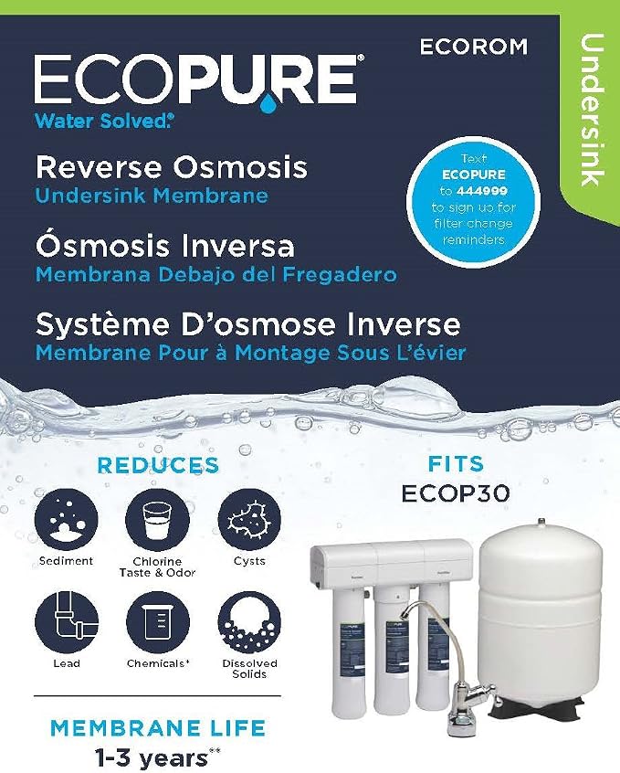 EcoPure ECOROM Reverse Osmosis Membrane Replacement – Fits ECOP30 & Select - Image 4