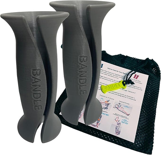 Bandle™ - True Ergonomic Handles for Resistance Bands | Unleash The Full Potential of Pain-Free, Full-Body Workouts | Durable & Comfortable for High-Intensity Training (2 Handles)-FlexoryFit