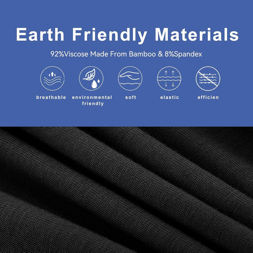 BAMBOO COOL Men's Ultra ComfortSoft Underwear, Moisture Wicking & Breathable No Ride Up Boxer Briefs with Fly, Multipack