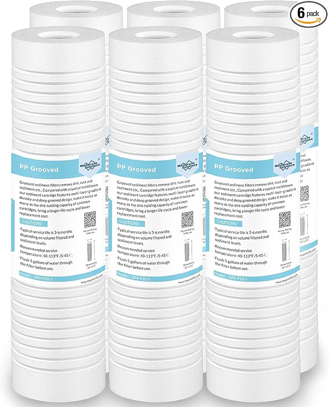 Membrane Solutions Grooved Sediment Water Filter Cartridge, 0.5 Micron Whole by MembraneSolutions